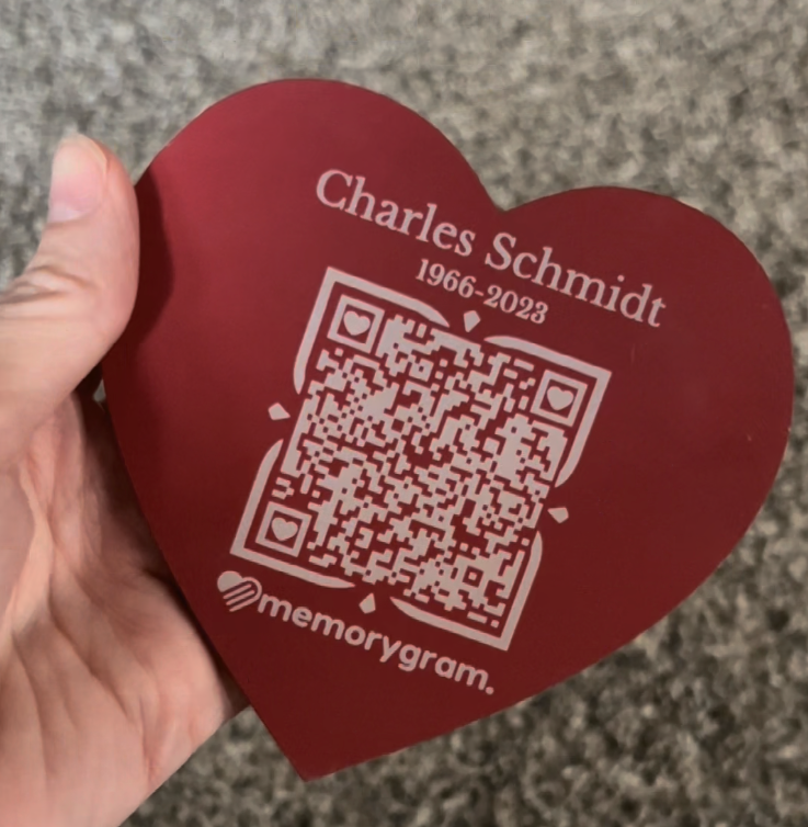Memorygram QR Medallion: Includes Virtual Memorial & Voice Feature