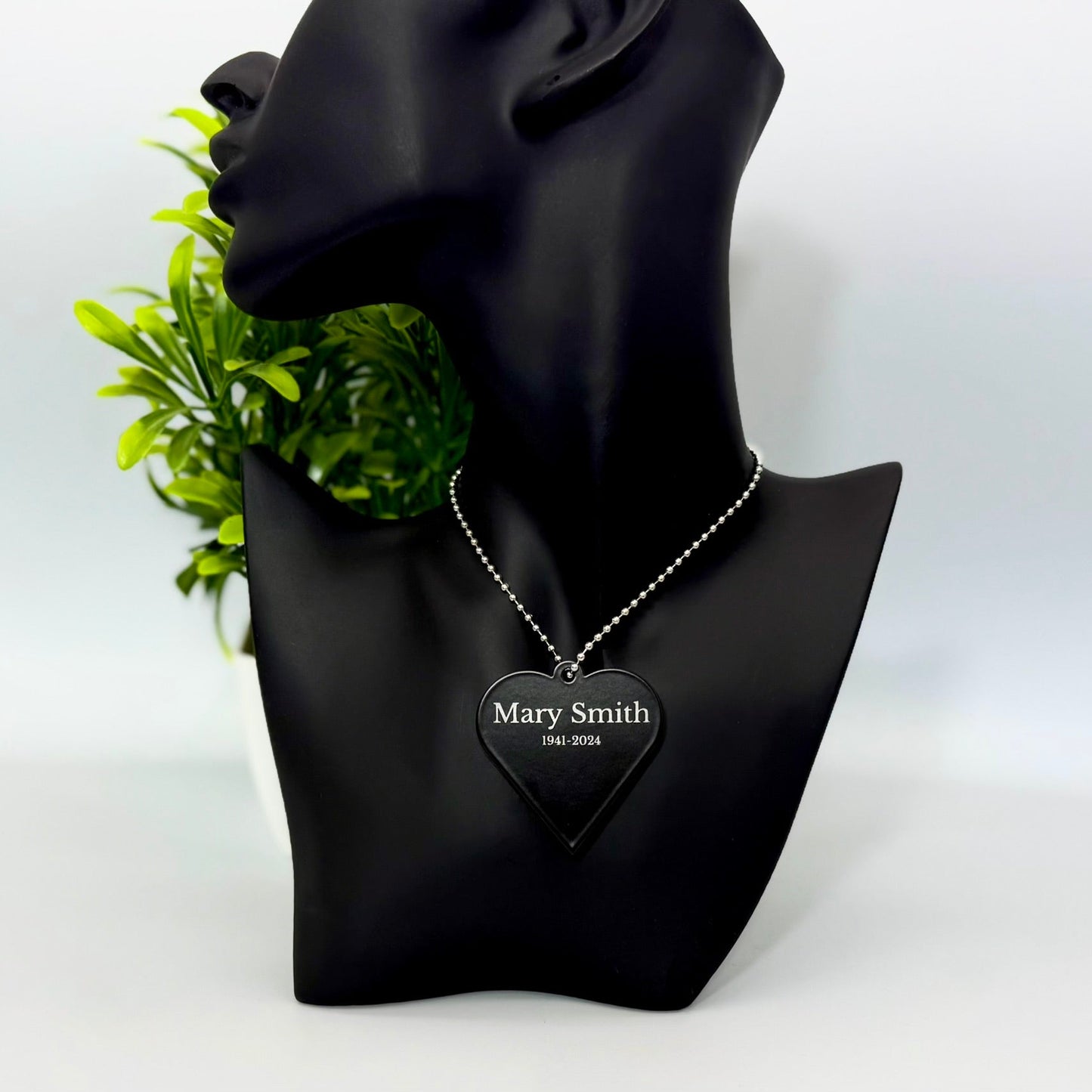 Memorial QR Heart Keychain & Necklace: Includes Virtual Memorial & Voice Feature