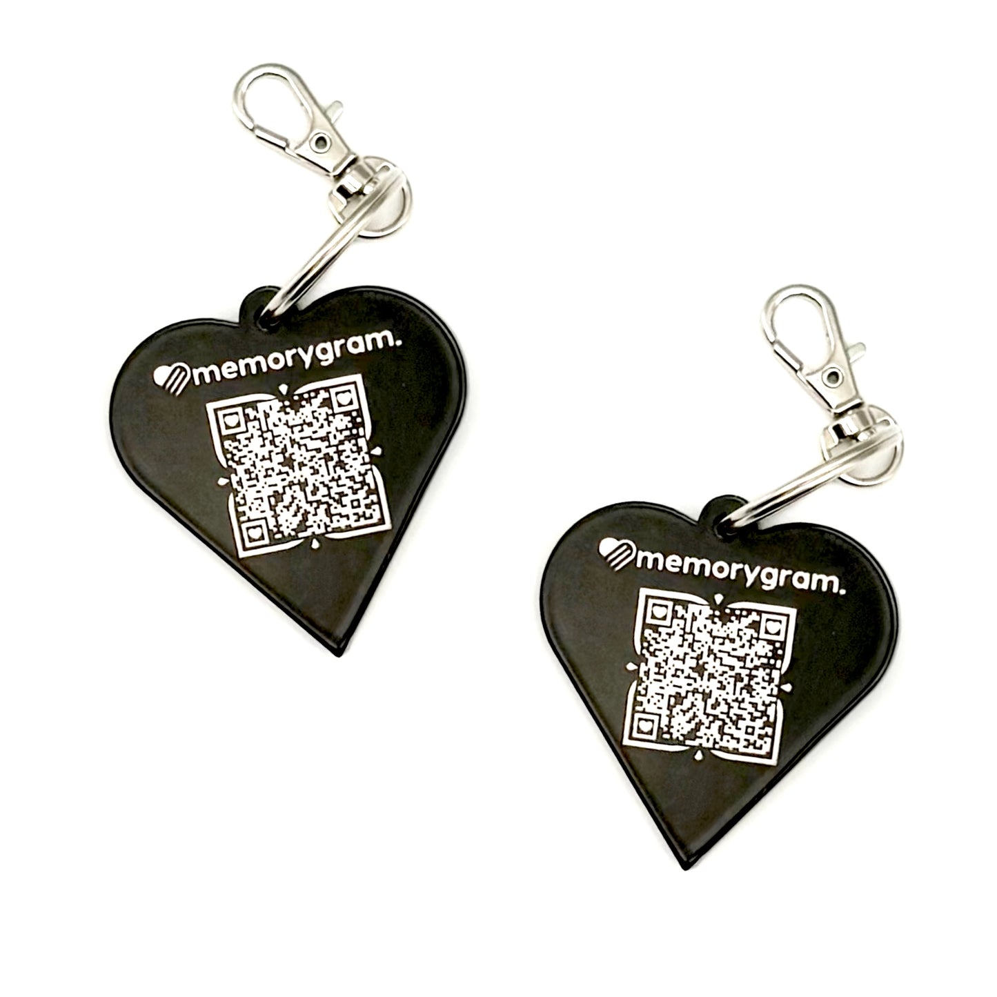 Memorial QR Heart Keychain & Necklace: Includes Virtual Memorial & Voice Feature