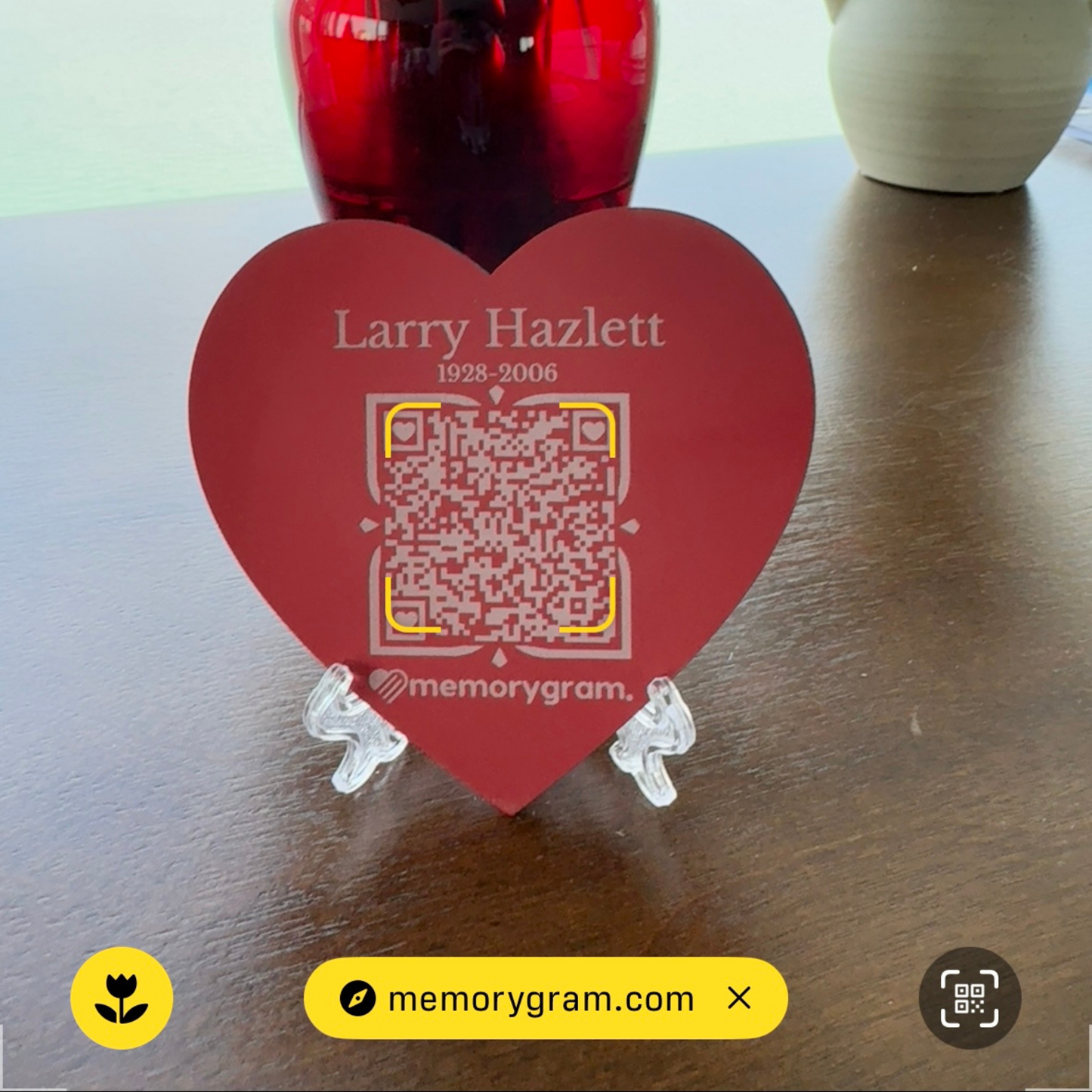 Memorygram QR Medallion: Includes Virtual Memorial & Voice Feature