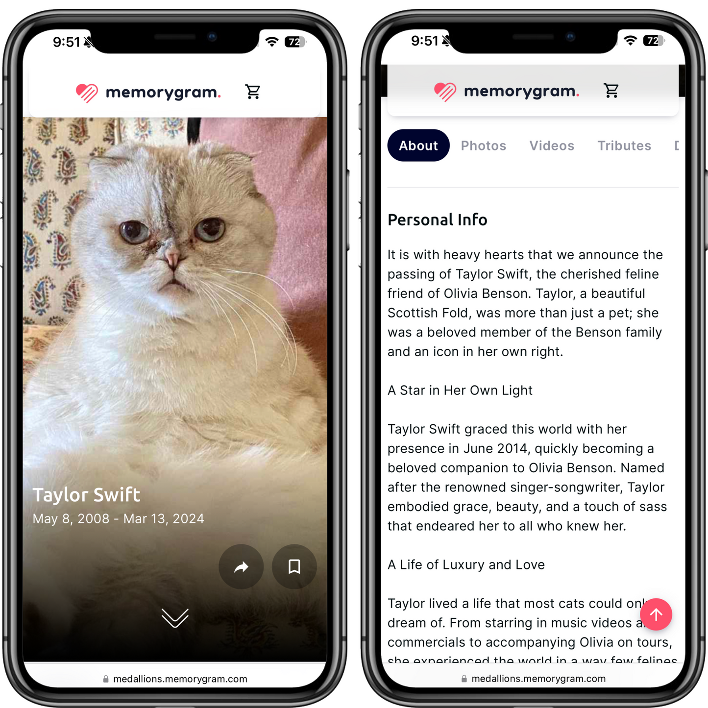 Memorygram Pet Medallion: Includes Free Virtual Memorial