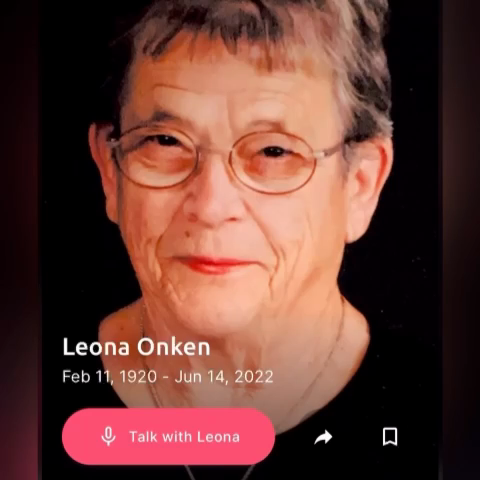 A phone showing a Virtual Memorial with the Talk With button to hear their voice
