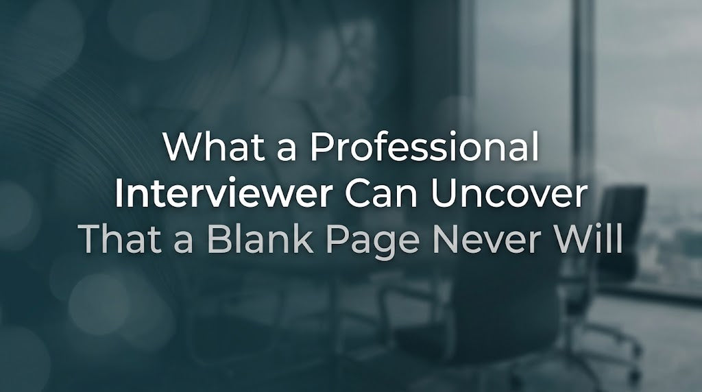 What a Professional Interviewer Can Uncover That a Blank Page Never Will