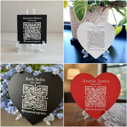 Memorygram QR Medallion: Includes Virtual Memorial & Voice Feature
