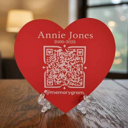Memorygram QR Medallion: Includes Virtual Memorial & Voice Feature