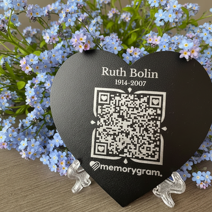 Memorygram QR Medallion: Includes Virtual Memorial & Voice Feature