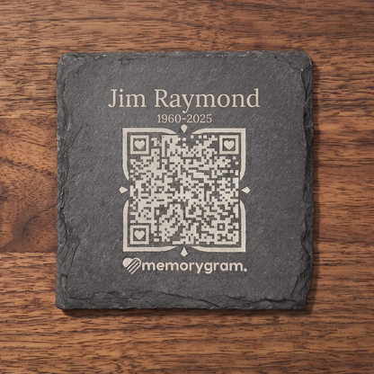 Memorial QR Slate Coasters (Pack of 4)