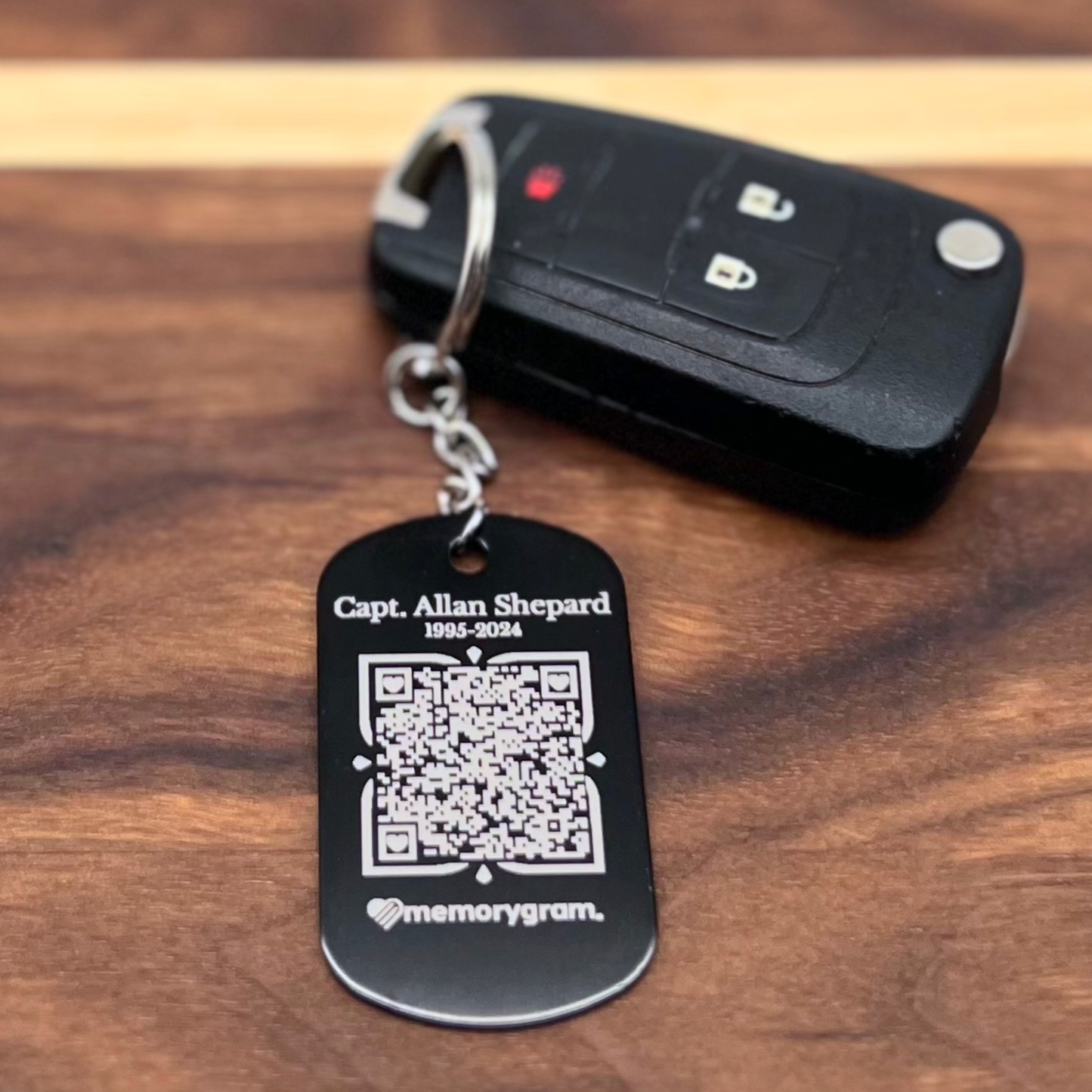 Memorial QR Dog Tag Necklace: Includes Virtual Memorial & Voice Feature