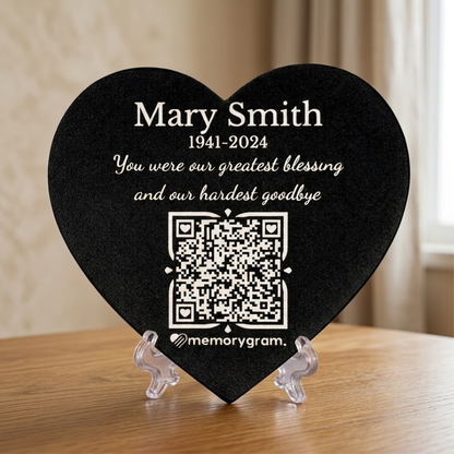 Memorygram QR Medallion: Includes Virtual Memorial & Voice Feature