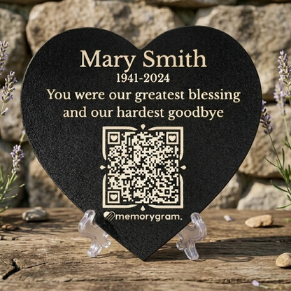Memorygram QR Medallion: Includes Virtual Memorial & Voice Feature