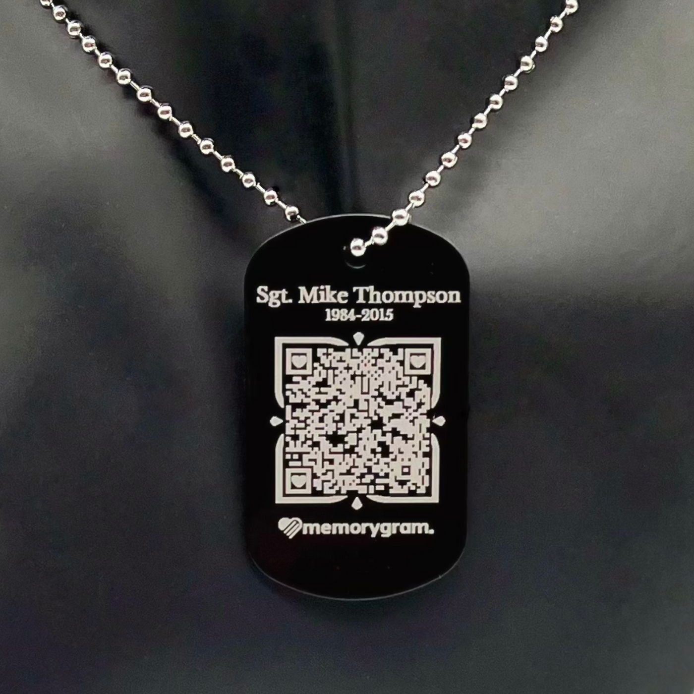 Memorial QR Dog Tag Necklace
