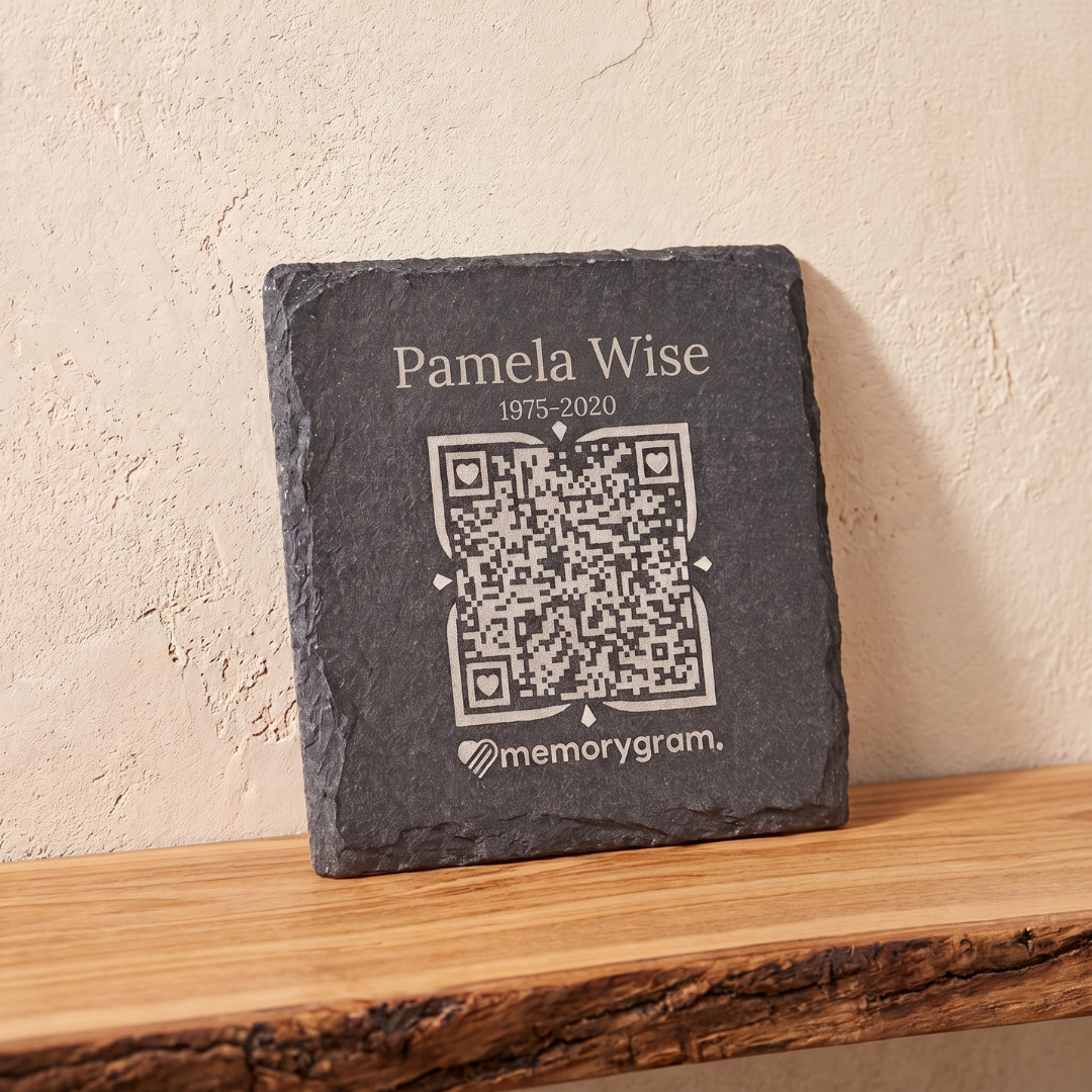 Memorial QR Slate Coasters (Pack of 4)