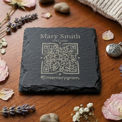 Memorial QR Slate Coasters (Pack of 4)
